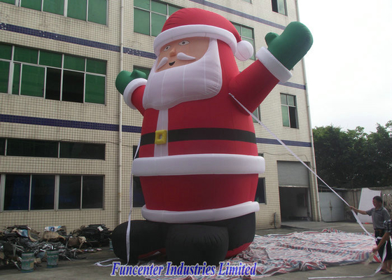 PVC Coated Inflatable Santa Claus , Inflatable Christmas Decorations Fireproof