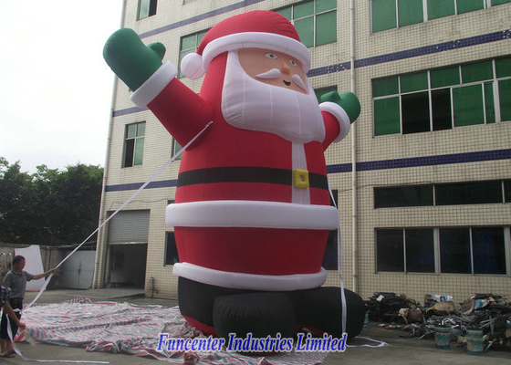 PVC Coated Inflatable Santa Claus , Inflatable Christmas Decorations Fireproof