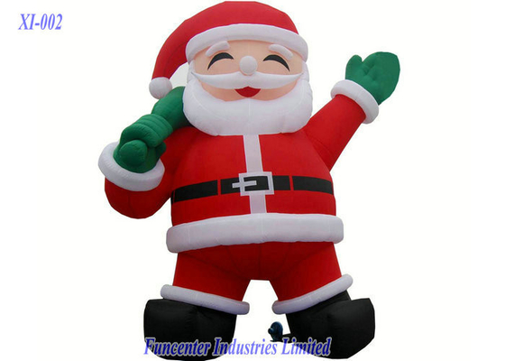 PVC Coated Inflatable Santa Claus , Inflatable Christmas Decorations Fireproof