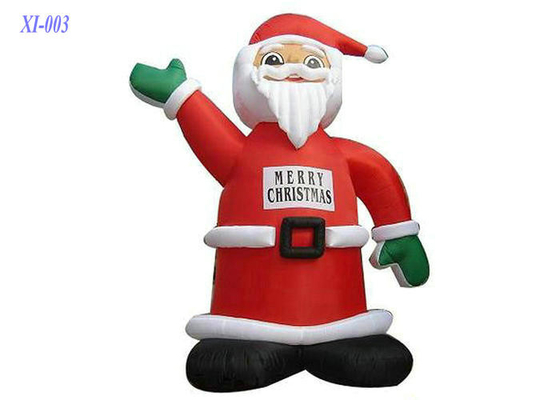PVC Coated Inflatable Santa Claus , Inflatable Christmas Decorations Fireproof