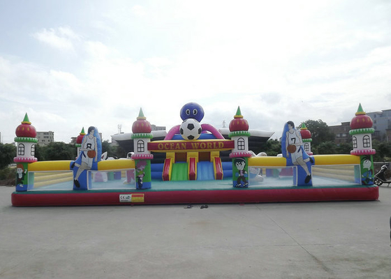 0.55mm Thickness Inflatable Splash Park , Inflatable Fun Park UV Protective Featuring