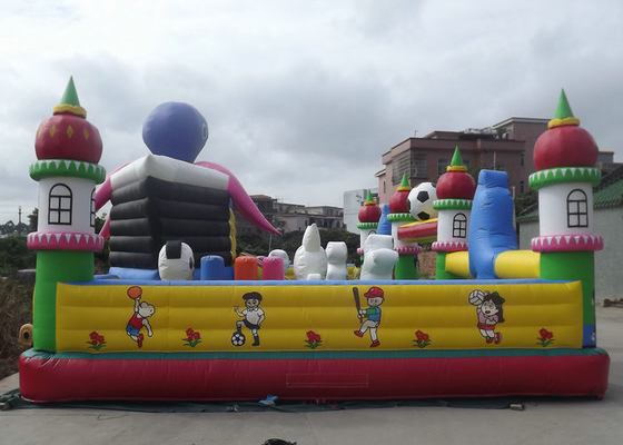 0.55mm Thickness Inflatable Splash Park , Inflatable Fun Park UV Protective Featuring