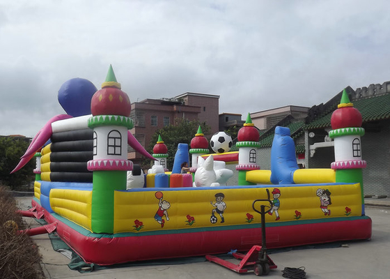 0.55mm Thickness Inflatable Splash Park , Inflatable Fun Park UV Protective Featuring
