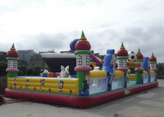 0.55mm Thickness Inflatable Splash Park , Inflatable Fun Park UV Protective Featuring