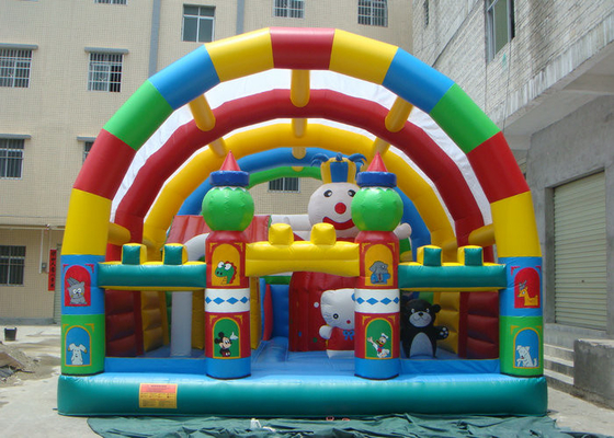 OEM Accepted Bounce House Park , Bounce House Amusement Park 1000D PVC