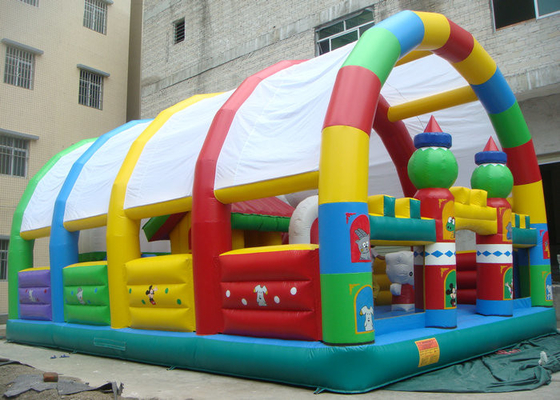 OEM Accepted Bounce House Park , Bounce House Amusement Park 1000D PVC