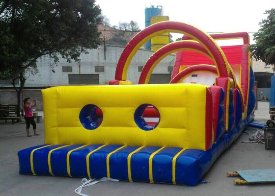 Custom Made Giant Inflatable Obstacle Course Safe PVC Tarp For Kids Bouncy