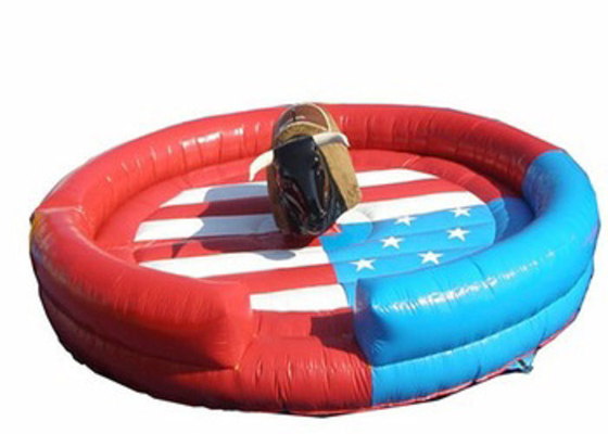 2 Years Warranty Inflatable Riding Arena , Inflatable Sports Games With Rodeo Bull Ride Machine