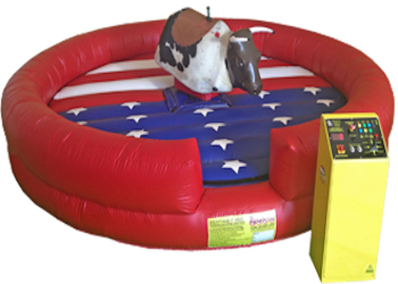 2 Years Warranty Inflatable Riding Arena , Inflatable Sports Games With Rodeo Bull Ride Machine