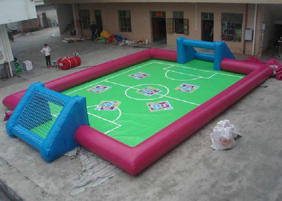Interactive Sports Inflatable Outdoor Toys Abrasion Resistance Blow Up Football Pitch