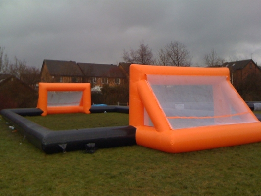 Outdoor Interactive Inflatable Sports Toys 0.55mm PVC Football Arena Playground