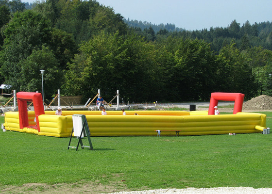 Waterproof Giant Inflatable Soccer Game , Blow Up Football Game Highly Safe Air Flap