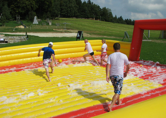 Waterproof Giant Inflatable Soccer Game , Blow Up Football Game Highly Safe Air Flap