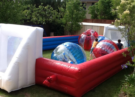 Red And Blue Inflatable Football Game 18x10m Dimension For Amusement Park