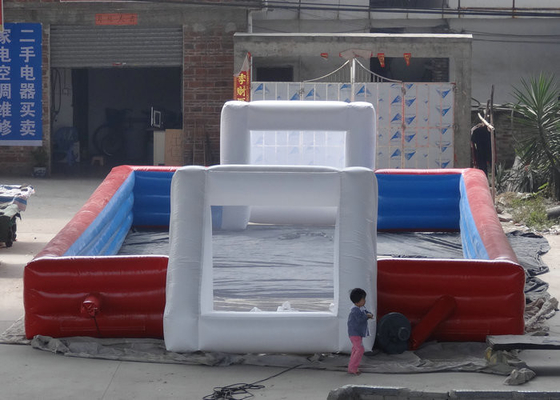 Red And Blue Inflatable Football Game 18x10m Dimension For Amusement Park