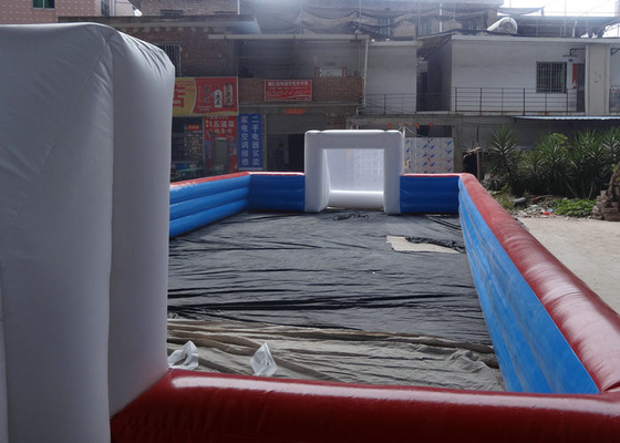 Red And Blue Inflatable Football Game 18x10m Dimension For Amusement Park