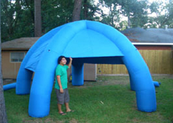 Blue Color Inflatable Air Tent , Inflatable Lawn Tent High Stress Reinforced Points
