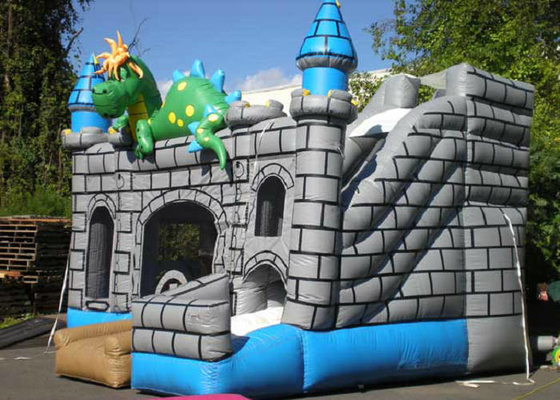 Dinosaur Design Bouncy Jumping Castles 0.55mm Thickness PVC Long Lifetime