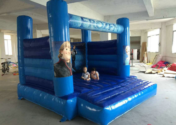Elsa Themed Inflatable Bouncy Castle Blue Color Tear Resistance Quick Delivery
