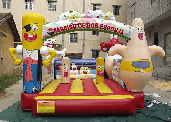 Customized Inflatable Bouncy Castle Eco Friendly PVC Tarpaulin OEM / ODM Received
