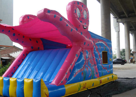 Octopus Pattern Inflatable Bouncy Castle Colorful Printing With Slide