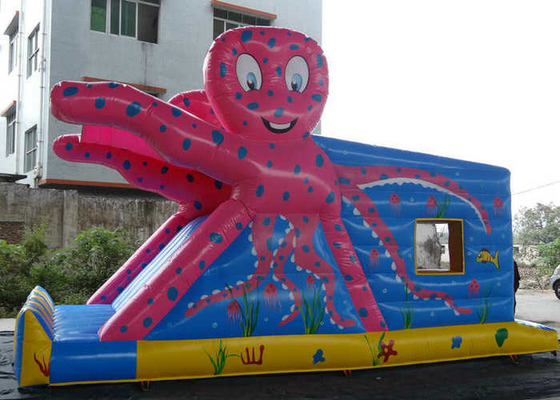 Octopus Pattern Inflatable Bouncy Castle Colorful Printing With Slide