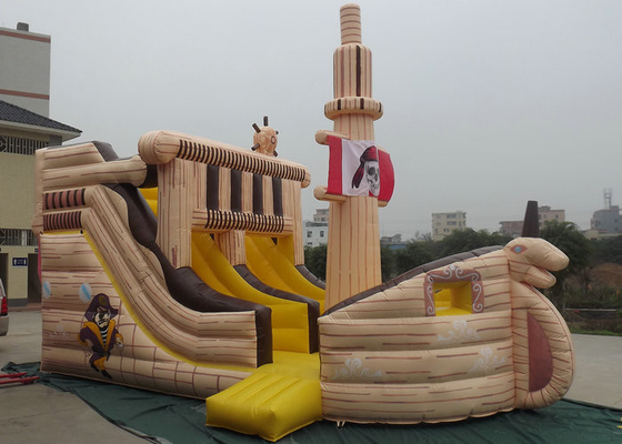 Pirate Ship Shaped Inflatable Outdoor Toys Quadruple Stitching OEM Accepted