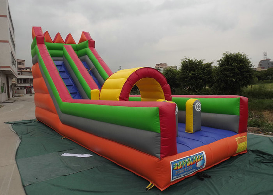 Custom Logo Commercial Water Slides , Inflatable Bouncer With Slide Lead Free