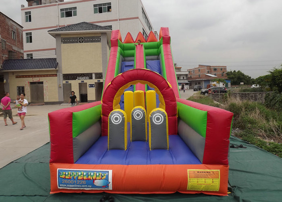 Custom Logo Commercial Water Slides , Inflatable Bouncer With Slide Lead Free