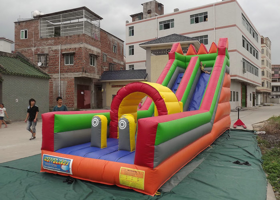 Custom Logo Commercial Water Slides , Inflatable Bouncer With Slide Lead Free