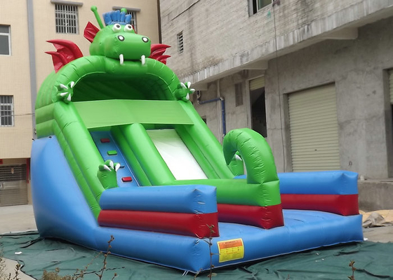 Dinosaur Design Commercial Inflatable Slide Flame Retardant Plato PVC