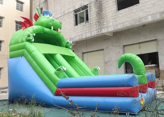 Dinosaur Design Commercial Inflatable Slide Flame Retardant Plato PVC