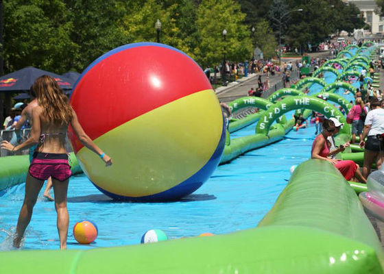 50m Length Inflatable Slip And Slide Environmently Friendly For Outdoor Playing