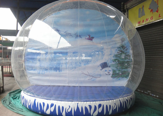 Giant Inflatable Snow Globe Logo Printing Eco Friendly With Colorful Base