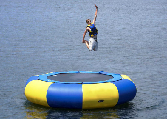 UV Protective Floating Water Trampoline , Blow Up Trampoline Two Coated Side