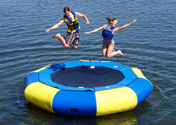 Kids And Adults PVC Inflatable Water Toys Floating Trampoline OEM / ODM Accepted