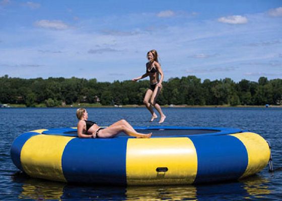 Kids And Adults PVC Inflatable Water Toys Floating Trampoline OEM / ODM Accepted