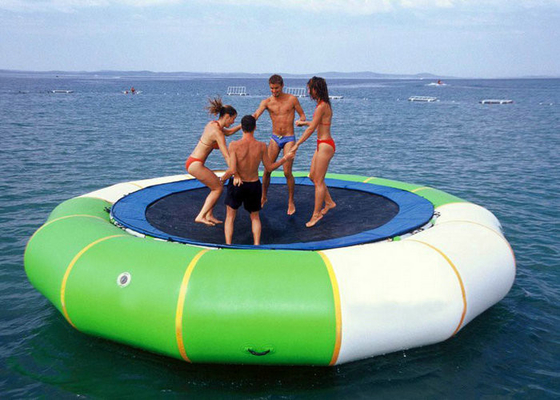 Lead Free Inflatable Lake Trampoline , Floating Water Trampoline High Temp Welded