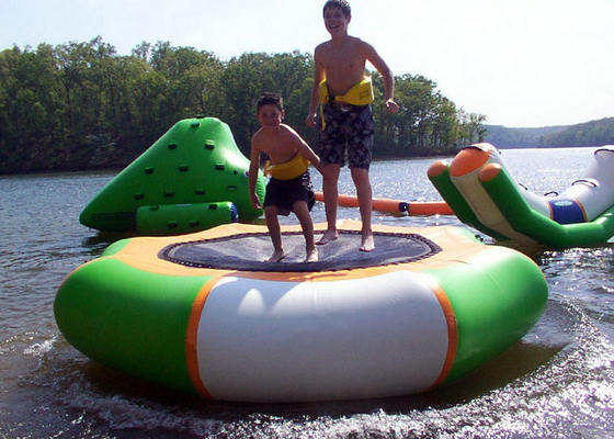 Lead Free Inflatable Lake Trampoline , Floating Water Trampoline High Temp Welded
