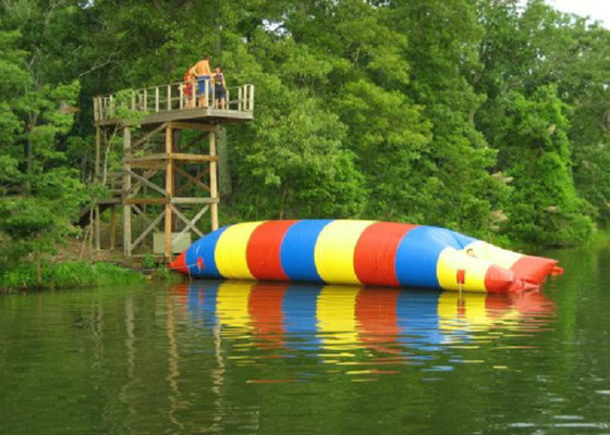 Rainbow Printing Inflatable Water Toys UV Protective Water Pillow Launch