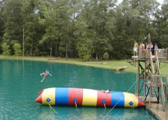 Rainbow Printing Inflatable Water Toys UV Protective Water Pillow Launch