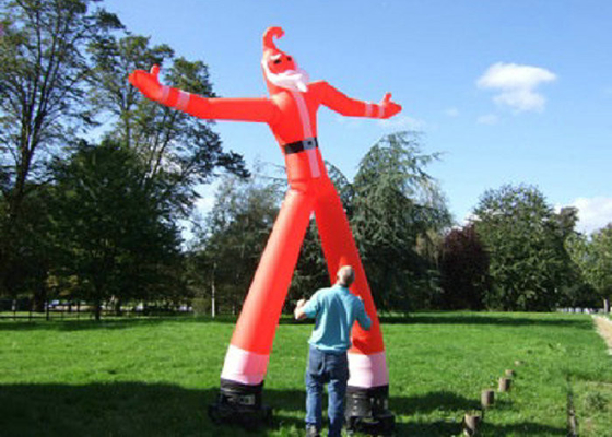 2m - 6m Height Blow Up Waving Man , Advertising Air Dancers Santa Claus Shaped