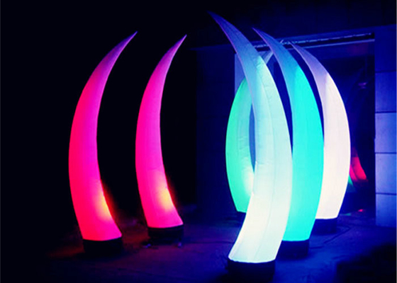 Horns Shaped Light Up Inflatables Double Line Stitched For Stage Performance