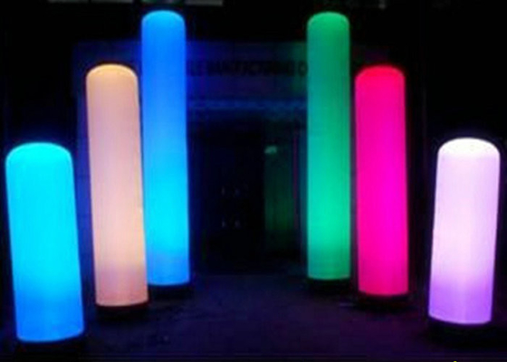 Evening Advertising Column Inflatable LED Lamp Customized Logo Printed