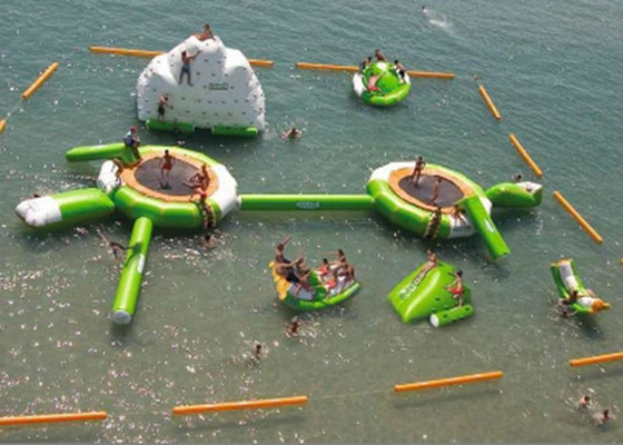 Combined Design Inflatable Water Park Lead Free Safe For Kids Playing