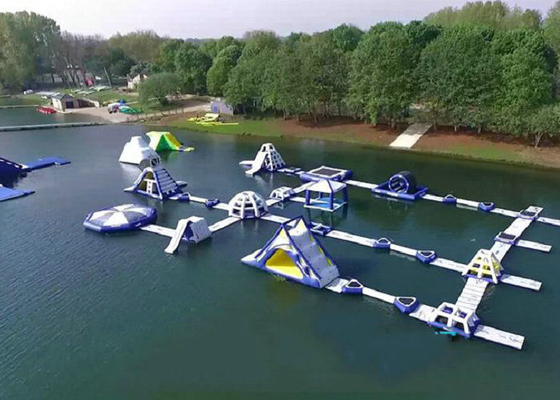Exciting Sports Floating Water Park , Inflatable Aqua Park PVC Tarpaulin Materials