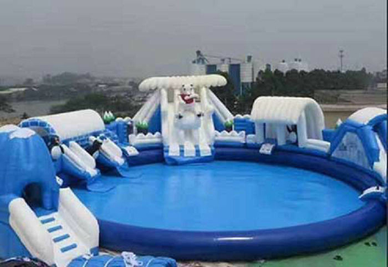 Logo Printing Inflatable Water Playground Puncture Resistant Non Stimulative To Skin