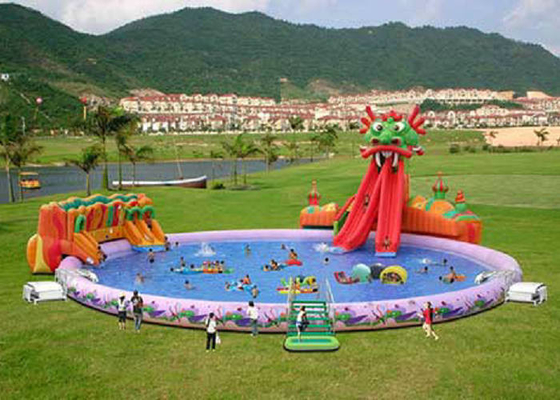 Logo Printing Inflatable Water Playground Puncture Resistant Non Stimulative To Skin