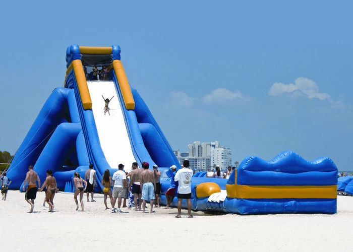 Giant Size Inflatable Water Slides 20mx7mx8m Dimension For Slider Game Playing