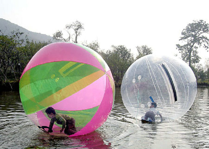 Safety Rope Connection Inflatable Walking Ball , Walk On Water Bubble 2.0m 2.5m Diameter